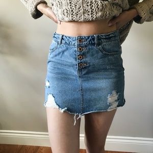 Distressed Denim Skirt (Jean)